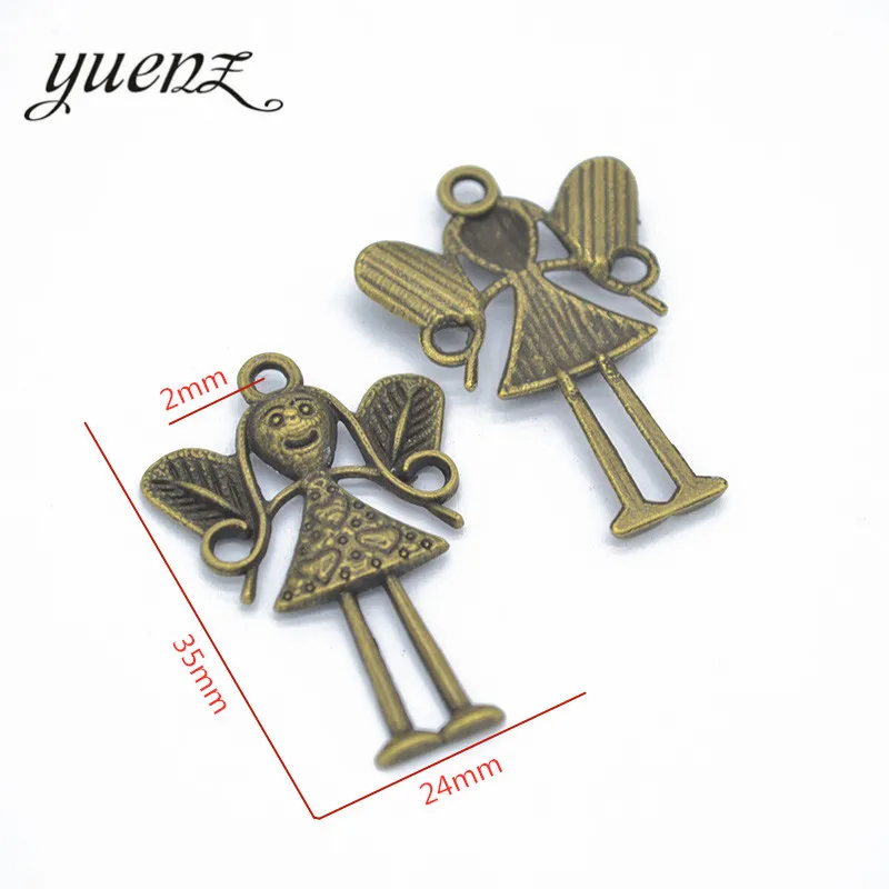 Free Shippin 10 pcs 36*24 mm antique silver color Alloy  angel charms Pendant Jewelry Findings I211