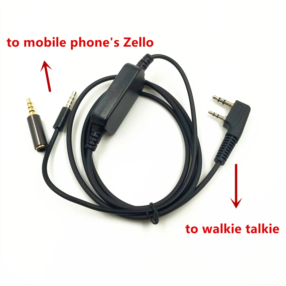 Zello-k1 Cable Audio Interface Cable for BaoFeng UV5R UV-82 KENWOOD WOUXUN TYT (Zello on the mobile phone- Android, iOS)