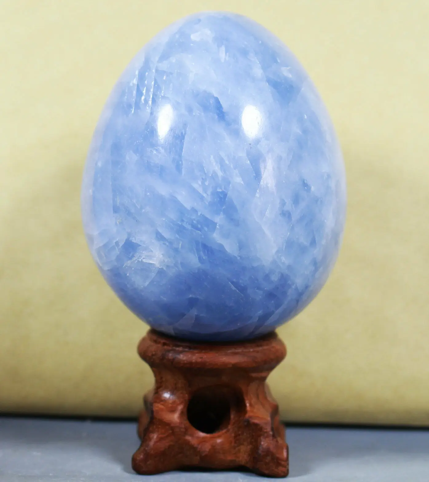 Natural Polished Blue Celestite Crystal Egg Shaped Stone  Reiki Healing