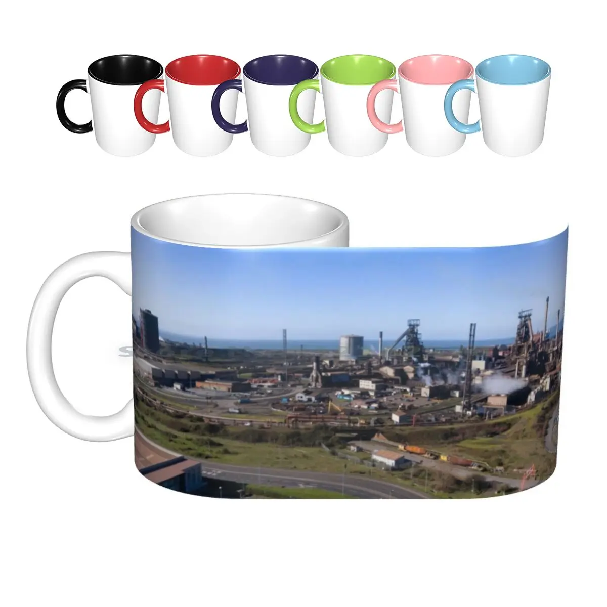 Port Talbot Steel Works Ceramic Mugs Coffee Cups Milk Tea Mug Steel Port Talbot Steel Works Thyssenkrupp South Wales Smoke