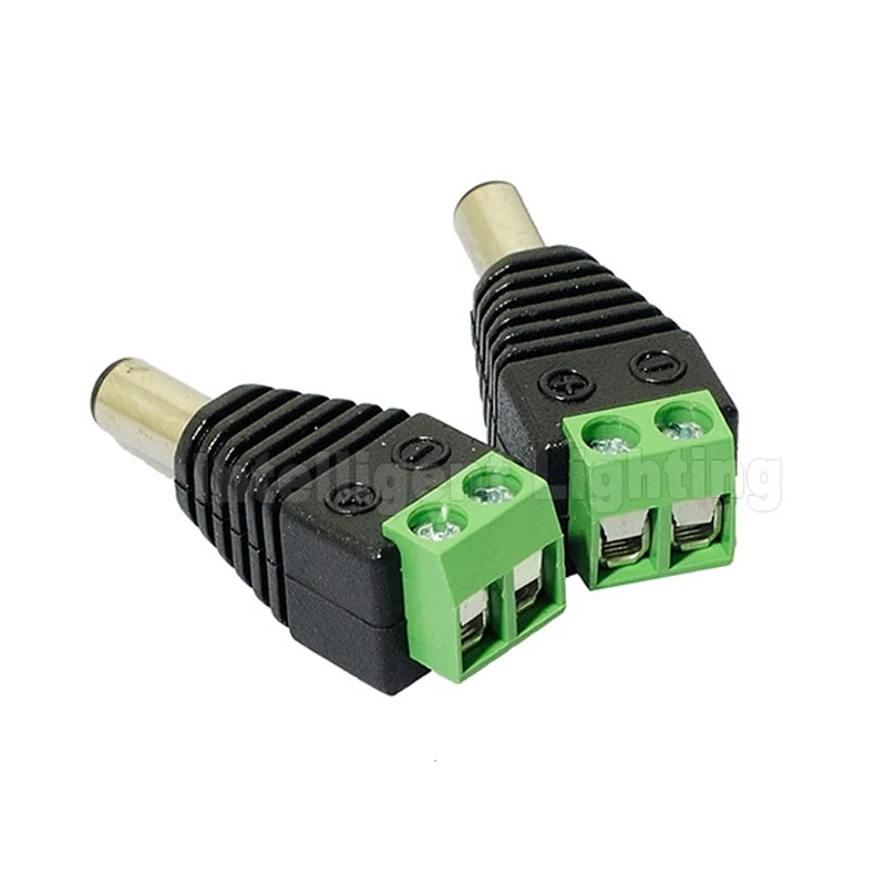 Power Jack Adapter Plug 5.5x2.1mm Female Male DC Connector for Led Strip 3014 3528 5050 5630 5730 Single Color light CCTV Camera