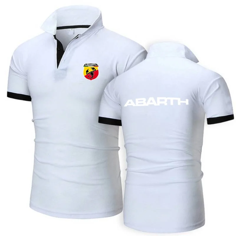 Polo t-shirt da uomo t-shirt stile militare manica corta t-shirt Abarth Scorpion Logo bavero Top camicie popolare Golftennis Jersey