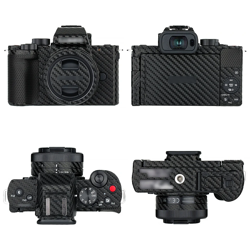 Наклейка на корпус камеры Kiwi с защитой от царапин, защитная пленка, комплект для Panasonic DC-G100/G110, Черная защитная пленка из углеродного волокна