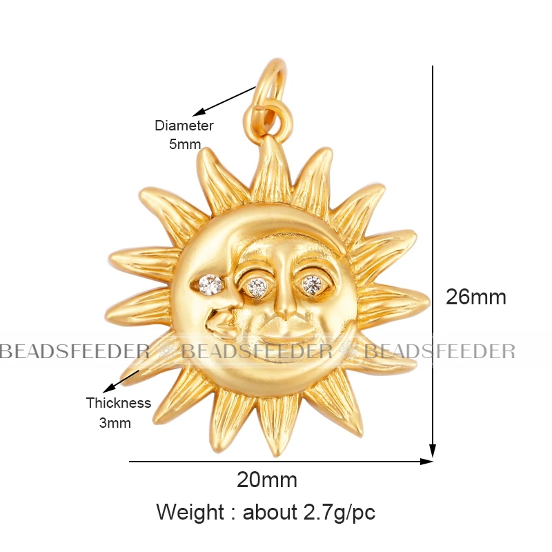 Подвеска-талисман Apollo Sun-god Moon с крылом сглаза, подвеска с покрытием из 18-каратного золота, ювелирные изделия ручной работы, ожерелье, оптовая продажа, L13