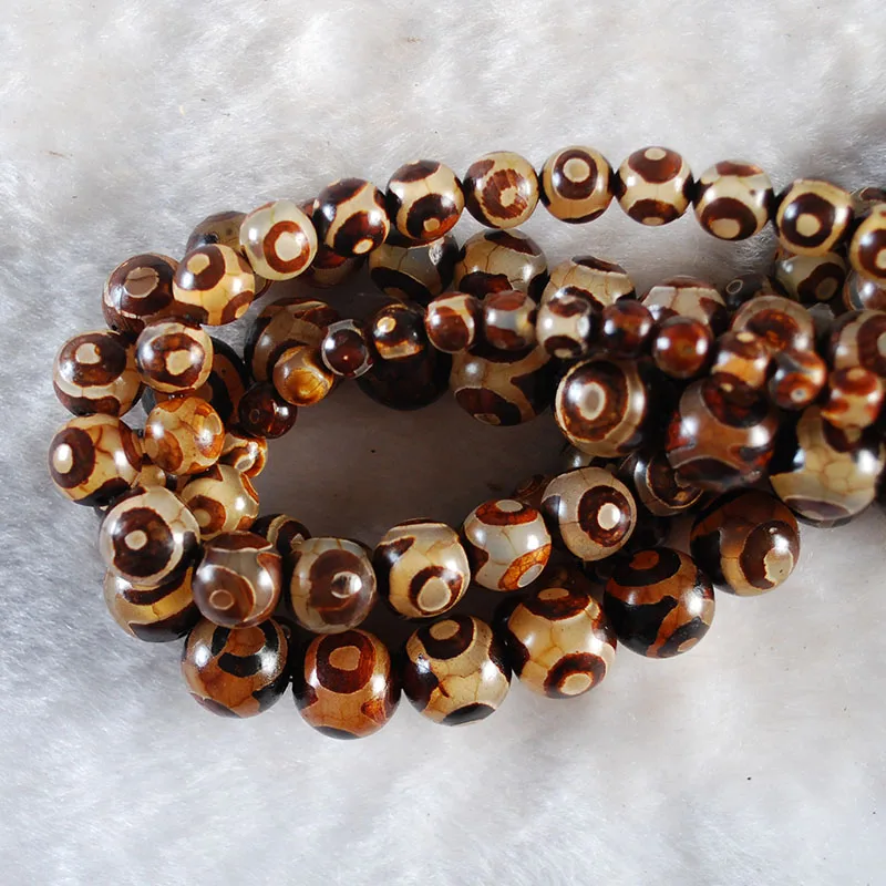 Tibetan Buddhist Beads Mala Buddha Charms Brown Spacer Round Loose Beads For Jewelry Making DIY Bracelet