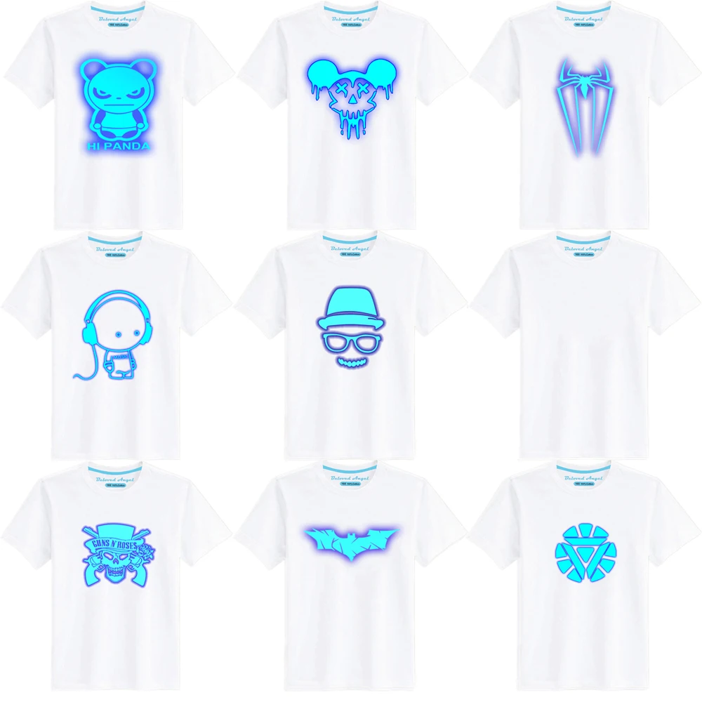 Christmas Kids Luminous T-Shirt Summer Girls Funny Clothes Boys Costume Children Tops Hot Game Character Print Baby Tshirts