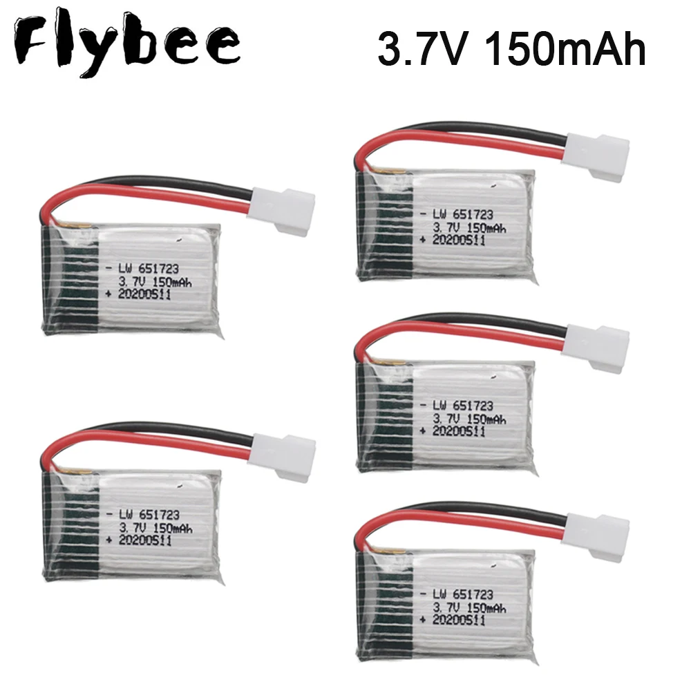 5pcs/lot 3.7v 150mah Drone Battery H8 battery For Syma x2 Nihui U207 Eachine E010 RC Helicopter Quadcopter Battery Spare Parts