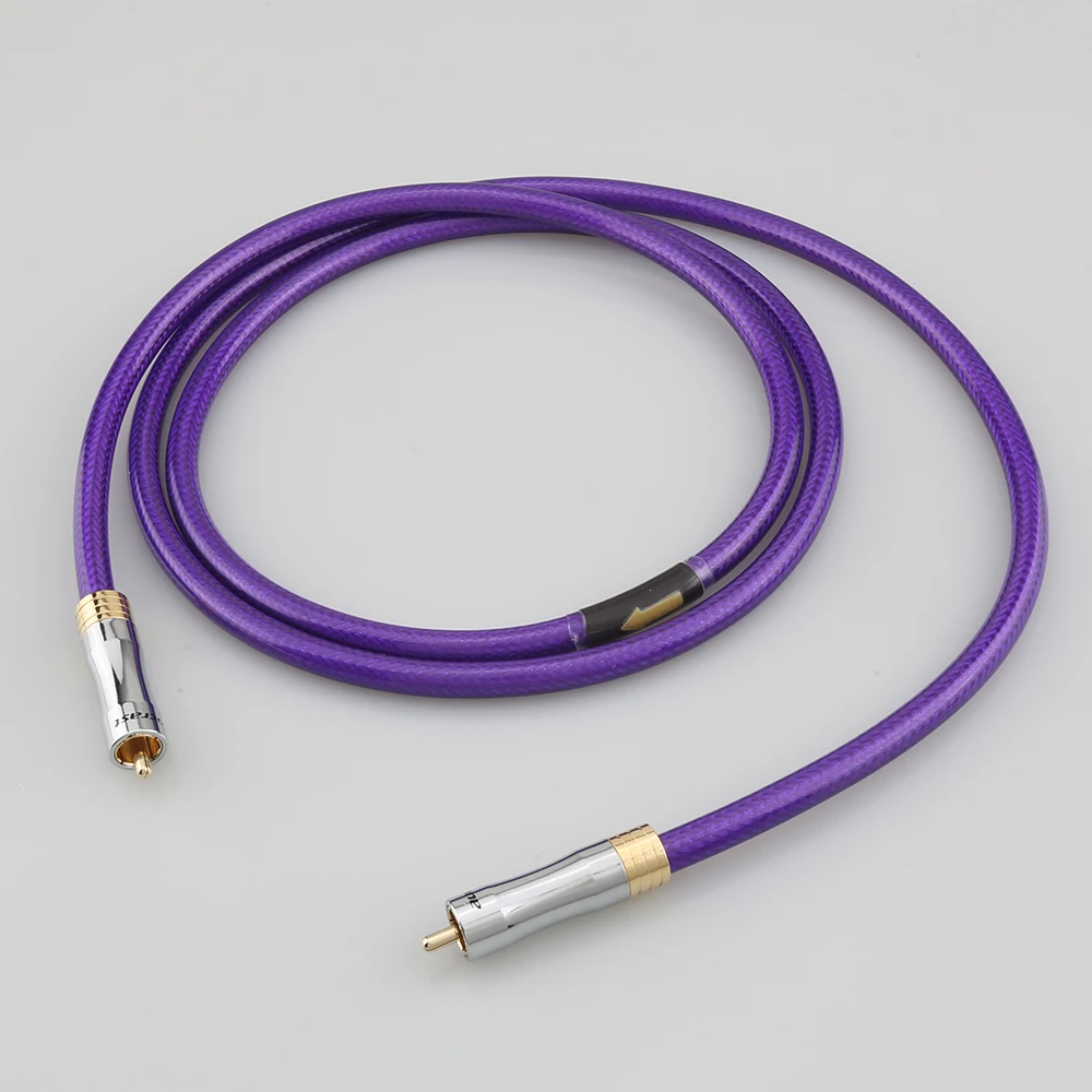High Quality OCC 75 Ohms HiFi Coaxial Audio Cable Sliver Plated Digital Audio Coaxial Cable RCA To RCA DAC CD
