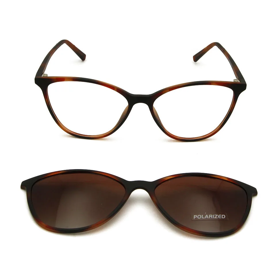 TR90 Ultralight Cat Eye Sun Glasses For Women Eyeglasses Frame With Polarized Magnet Clip On Sunglasses Female Uv400 Oculos De