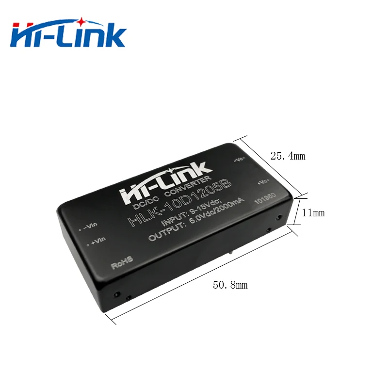 Bezpłatny statku 2 sztuk/partia 9-18V wejście 5V 2A wyjście DC DC konwerter zasilacz izolowany moduł HLK-10D1205B Hi-Link producent