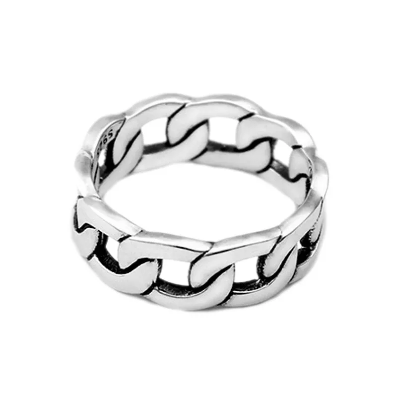 BOCAI New Trendy Braided Couple Ring S925 Pure Silver Fashion Engagement Ring For Men and Women