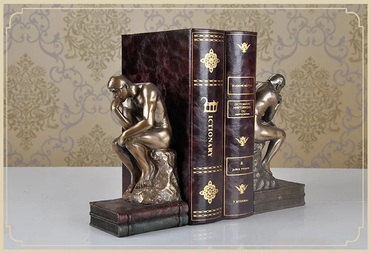 Modern Abstract Figure thinker statue book end Sculpture Resin bookends furniture living room ornaments home decoration a0755