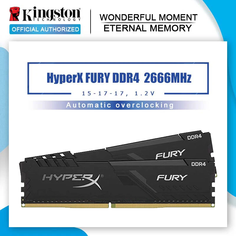 Kingston Game RAM 8GB 16GB DDR4 2666Mhz 1.2V CL16 DIMM 288-pin HyperX Fury Memory for Desktop