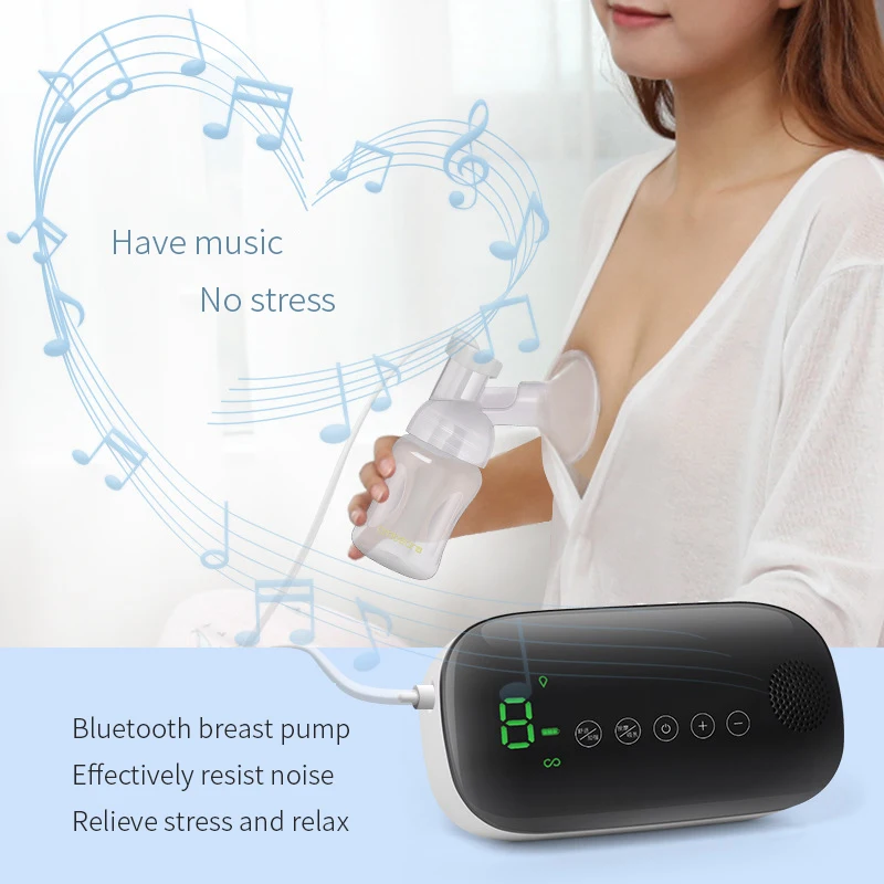 Dual-frequency dual-mode Bluetooth electric breast pump nine gear suction adjustment with prenatal education speaker