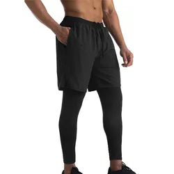 Running Shorts Men 2 In 1 Double-deck Quick Dry Sport Shorts Fitness Jogging Workout Soccer Shorts Men Sports Short Pants