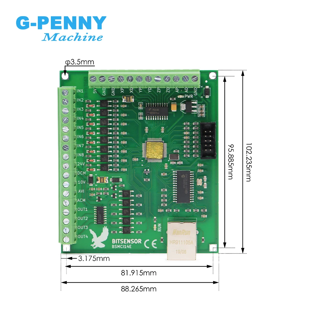 NEW Arrivel! \\Ethernet BSMCI14E  4 Axis MACH3 CNC Motion Control Card 5V DC 5W Power Supply  12v~36v DC Input Output terminal