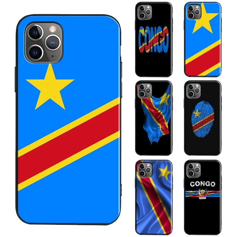 Congo Democratic Republic Flag Case For iPhone 11 14 13 Pro Max SE 2020 6S 8 7 Plus X XR XS Max 12 Pro Max mini Phone Cover