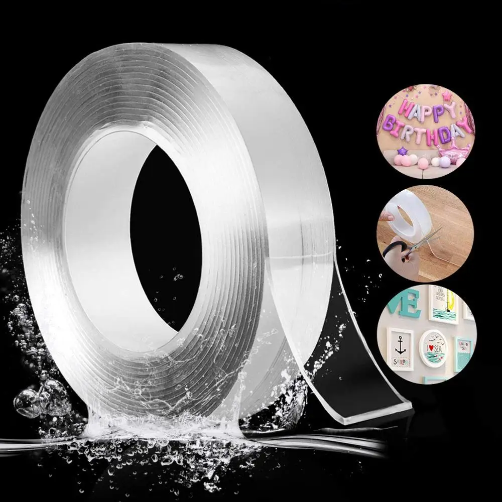 1/3/5M Nano Tape Double-Sided Adhesive Nano Traceless Sticker Transparent Tape Reusable Waterproof Adhesive Tape Glue