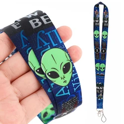 DZ2377 Cool Alien Lanyard For Keychain ID Card Cover Pass Student Mobile Phone USB Badge Holder Key Ring Accessories