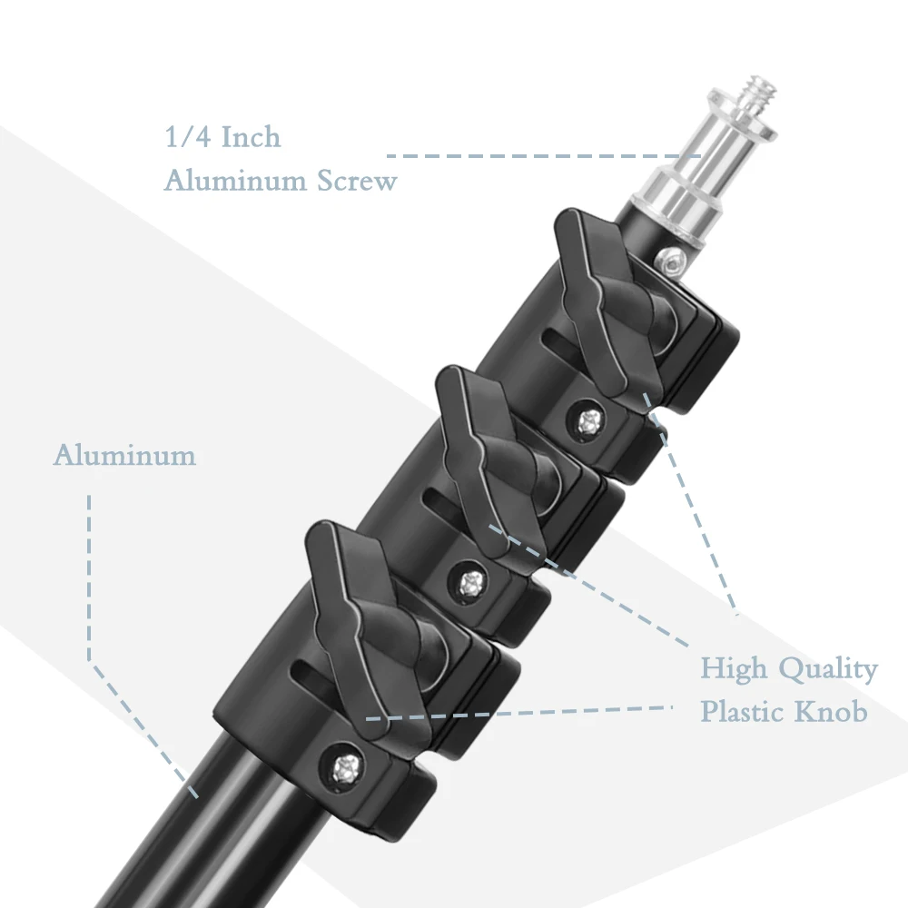 37/68/100/150/190cm estúdio de fotografia suporte de luz ajustável tripé portátil com 1/4 cabeça de parafuso para flash photo studio