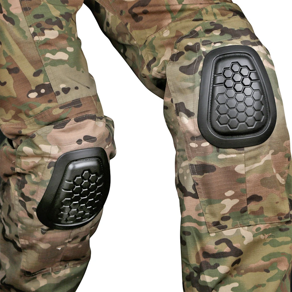 Tactical Knee and Elbow Pads Protective Set for G2 G3 G4 Combat Uniform Paintball Hunting Airsoft Outdoor Sport Accessories