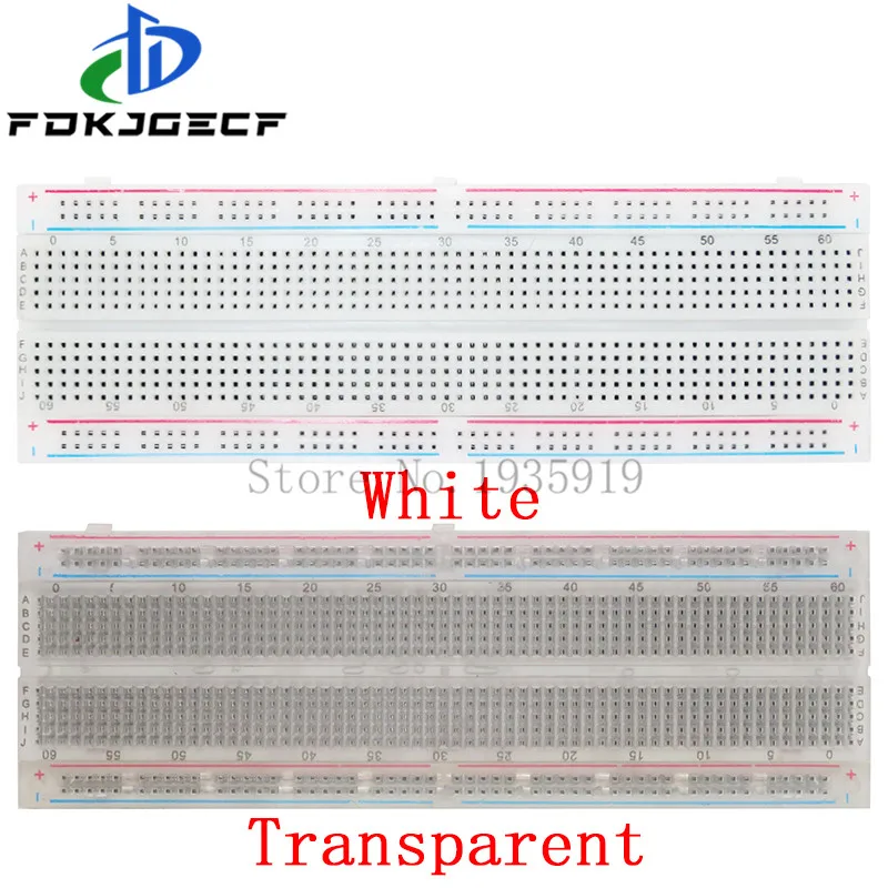 MB-102 White/Transparent Breadboard 830 Point Solderless PCB Bread Board MB102 Test Develop DIY Electronic experimental