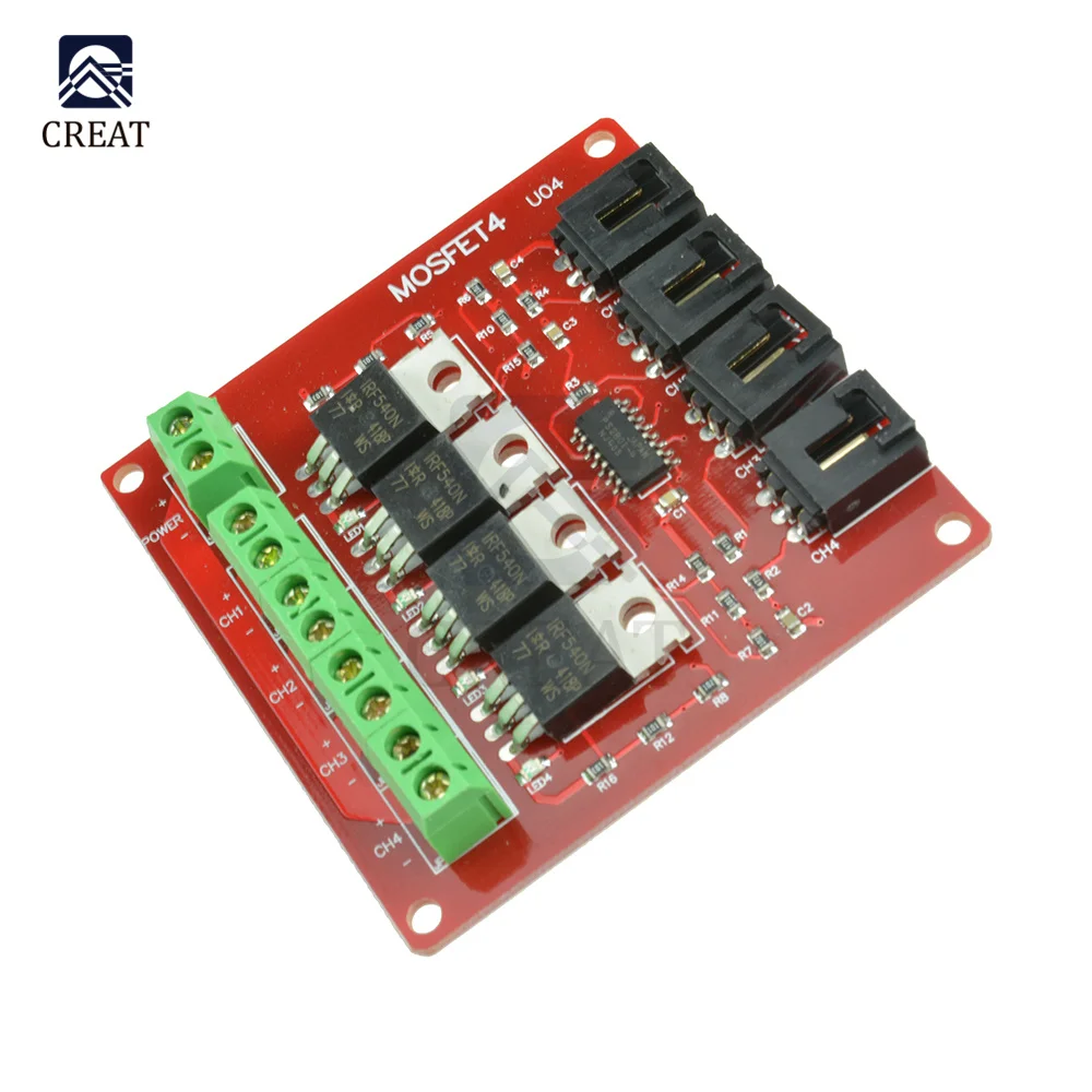 Four Channel 4 Channel Way Route MOSFET Button IRF540 V4.0 MOSFET Switch Module for DC Motor Drive Dimmer Relay Board