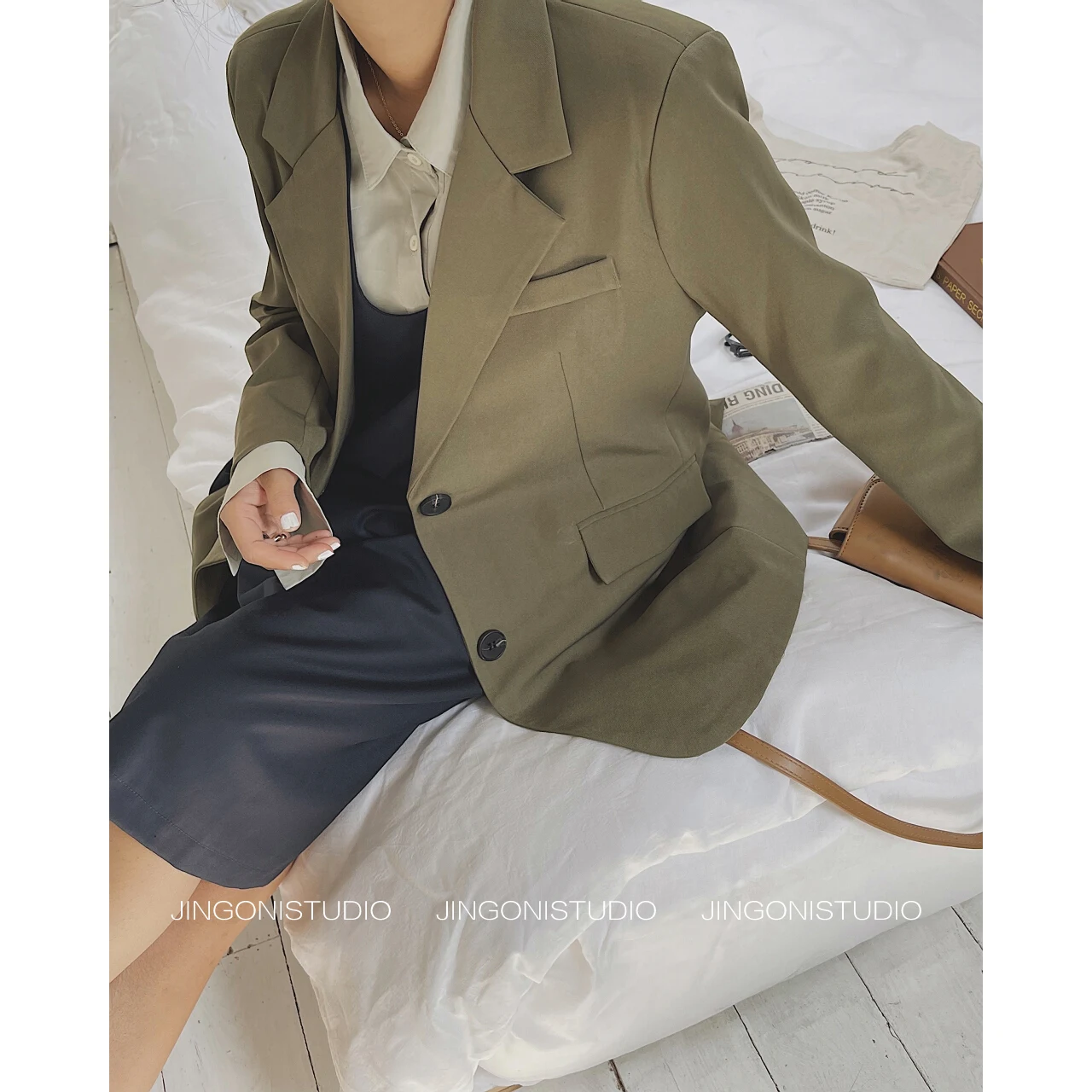 Blazer basique surdimensionné pour femme, veste imbibée, manteau de bureau, haut uni, vêtements d'extérieur pour femme, nouveau, automne, Oem, Y2K, 2021