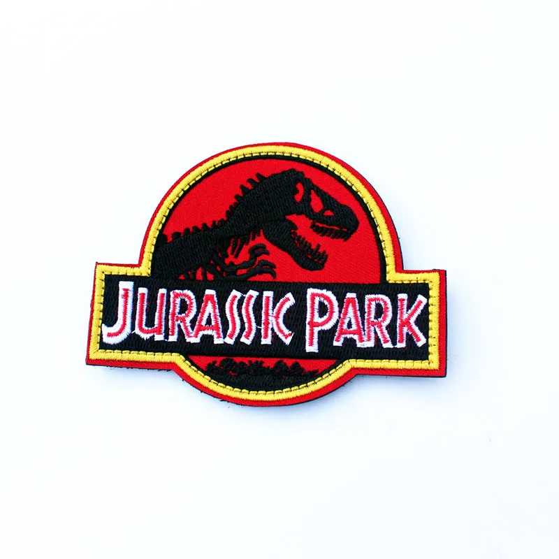 Jurassk公園刺繍パッチ年齢ため恐竜戦術的なバッジの服バックパックベルクロジャケットdiyステッカーアプリケーション