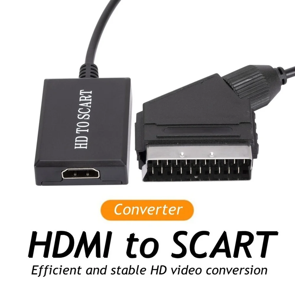 PzzPss HD 1080P HDMI Input To SCART Output Video Audio Converter Adapter For HDTV DVD For Sky Box STB Plug and Play DC Cables