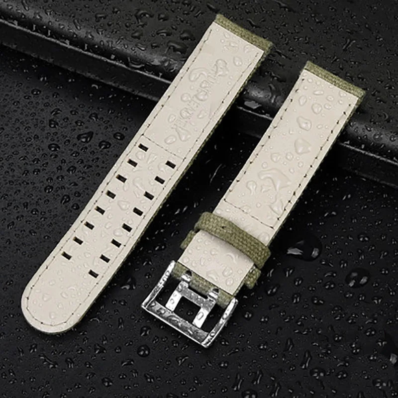 Canvas Leather Bottom For Hamilton Khaki Field Watch H760250 H68201993 H7060596 Nylon Watchband Seiko Men Sport Strap 20mm 22mm