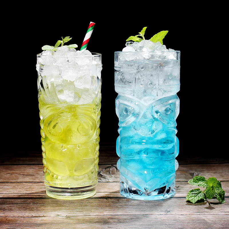 هالوين الإبداعية شامان الطوطم الوجه تيكي بار الزجاج 420 مللي النبيذ كؤوس كوكتيل كوب ويسكي كوب البيرة كوب عصير رشاقته