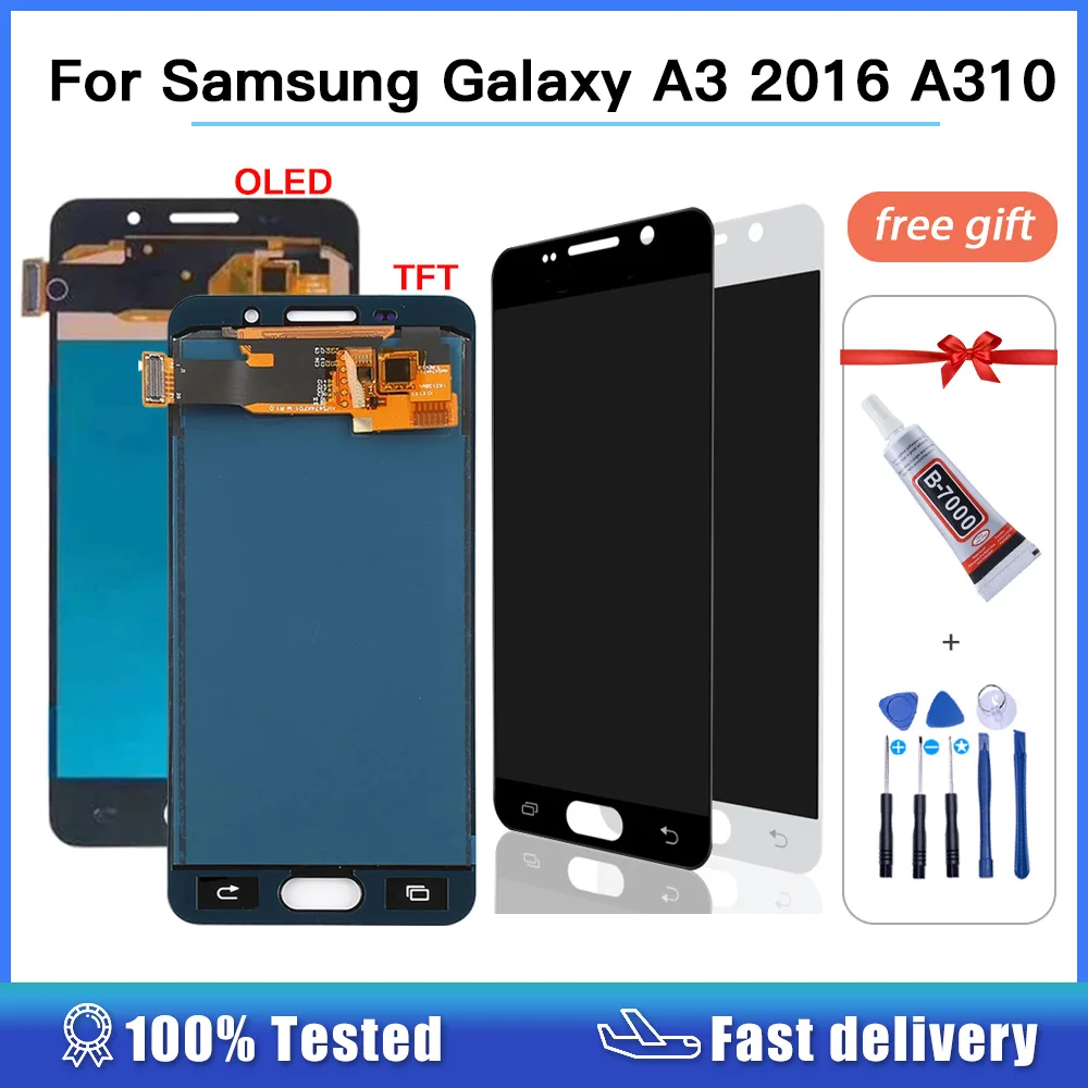 

100% Tested LCD 4.7" For Samsung Galaxy A3 2016 A310 SM-A310F A310H A310M A310Y LCD Display Touch Screen Digitizer Assembly