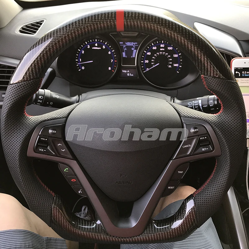 Carbon Fiber Steering Wheel Customized For Hyundai Veloster 2011 2013 2012 2014 2015 2016 2017 2018