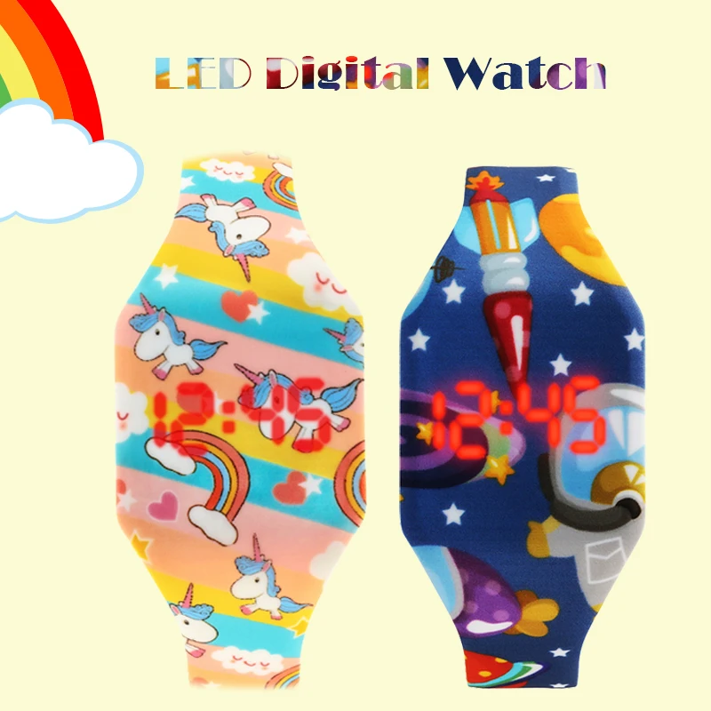 Cartoon Children\'s Watches Cute LED Digital Clock Kids Student Dinosaur For Girls Boys Reloj Infantil