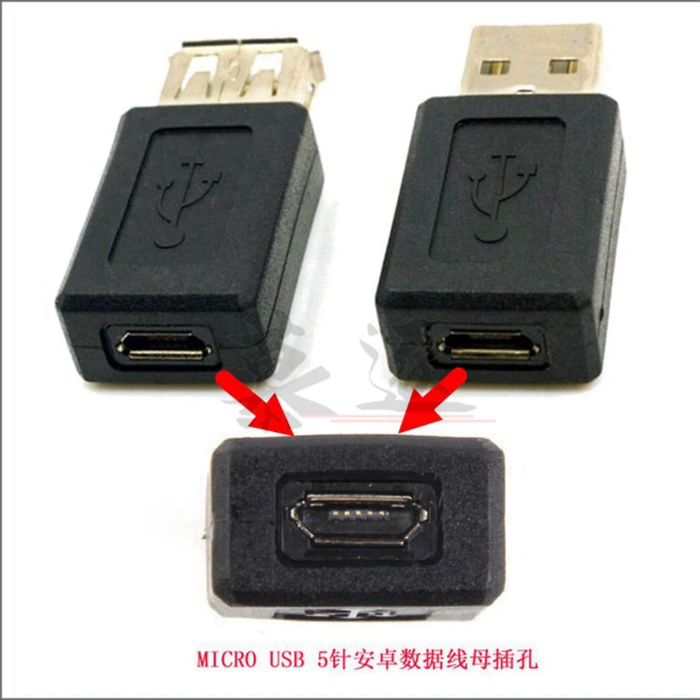 Schwarz USB 2,0 Typ A Buchse auf Micro & MINI USB B Buchse Adapter Stecker Konverter usb 2.0 zu micro Usb stecker großhandel