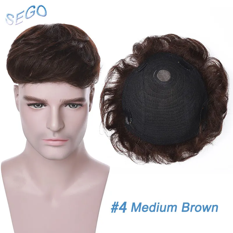 SEGO 16x19cm Human Hair Toupee