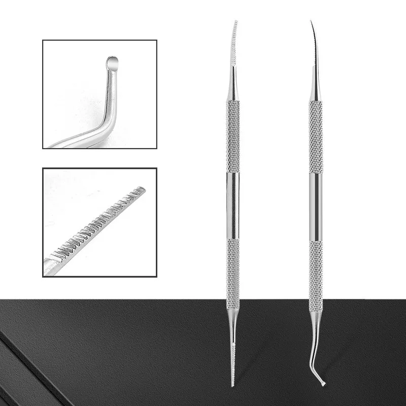 Stainless Steel Toe Nail File Foot Nail Care Hook Ingrown Double Ended Ingrown Toe Correction Lifter File Manicure Clean Tool