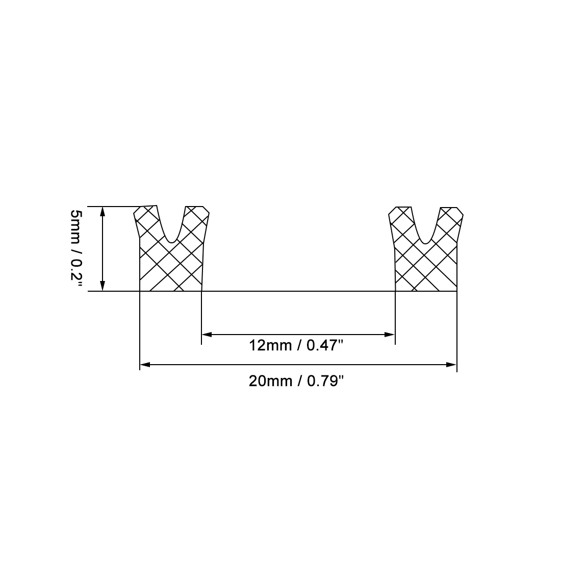 Uxcell 1Pcs 12x20x5mm Hydraulic Seal Piston Shaft USH Type Oil Sealing O-Ring Black Nitrile Rubber Gasket Sealing Rings