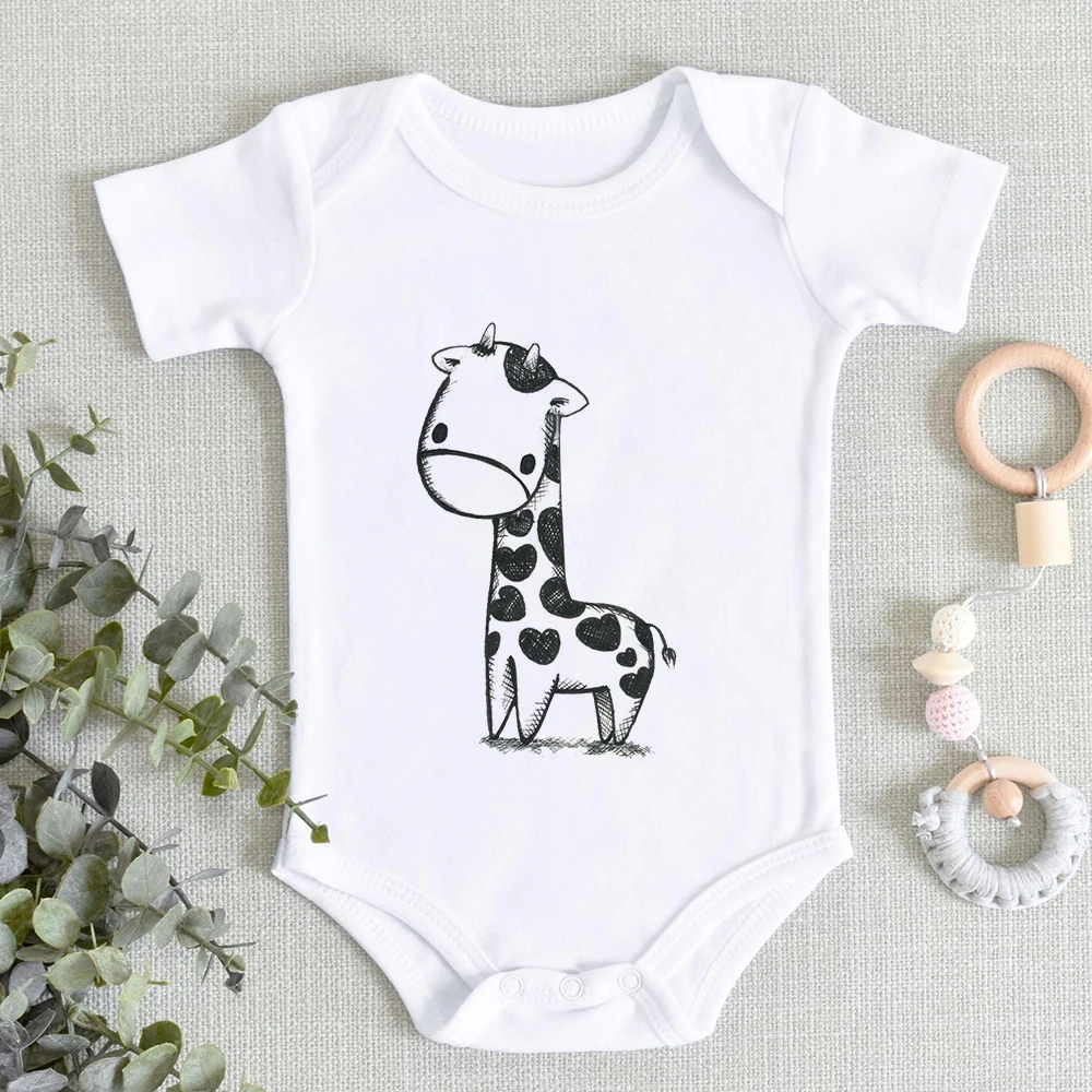 Fashion One-Pieces Newborn Bodysuit Ropa De Debe Hipster Graphic Infant Jumpsuits Giraffe 0-24M New Baby Girl Boy Clothes