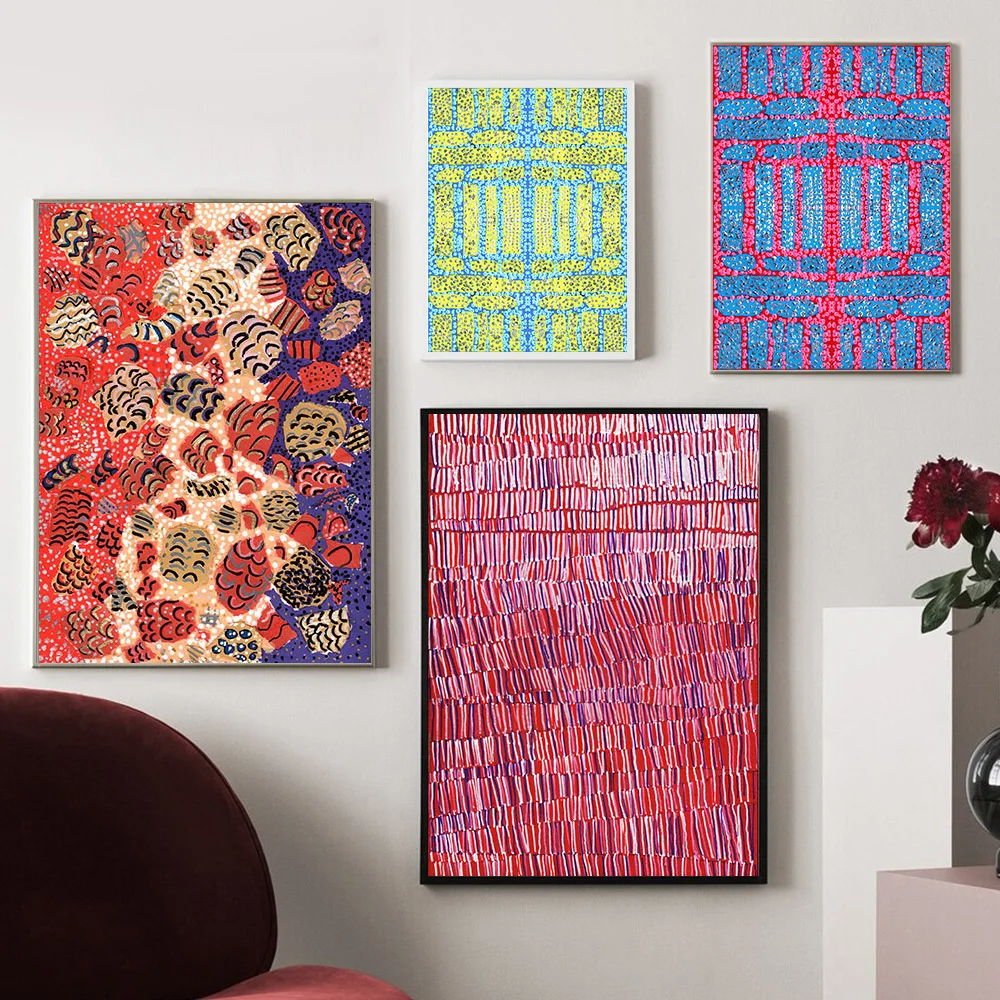HD Abstract Color Sequence Wall Art Canvas Painting Rainbow Nordic Poster Abbie Cherry Gloss Picture For Livingroom Home Decor