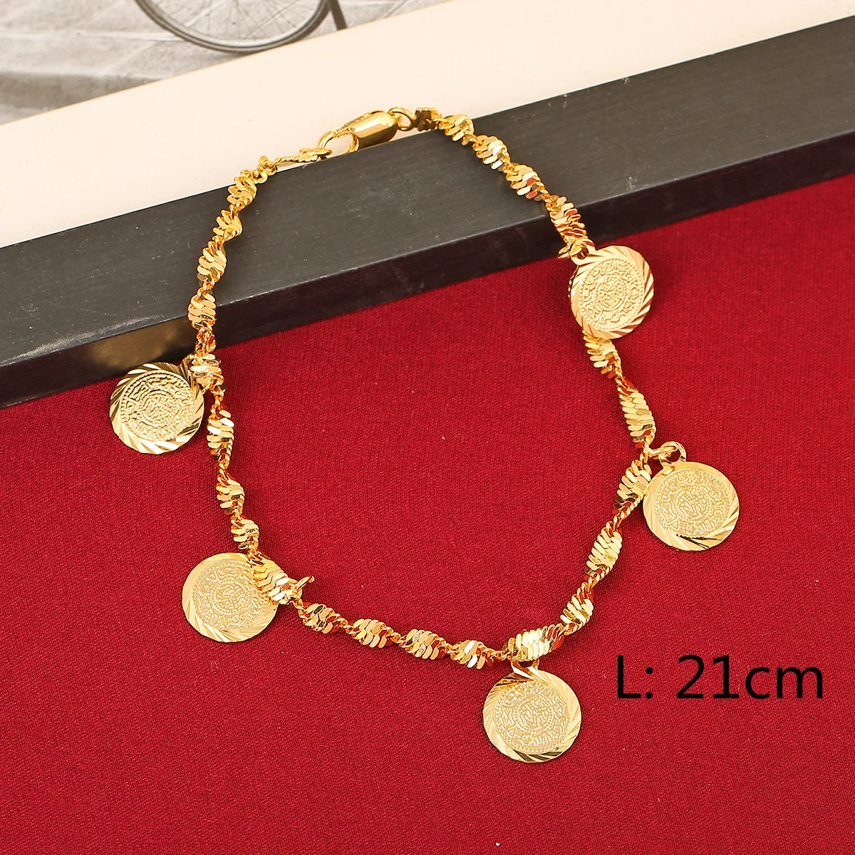 Trendy Money Coin Bracelet Gold Color Islamic Muslim Religious Coins Bracelet Jewelry For Women Men Girls