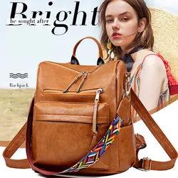 Women's Backpack 2020 Travel  Large Backpack Genuine Leather Backpack Schoolbag For Girls Women's bag One Shoulder Back