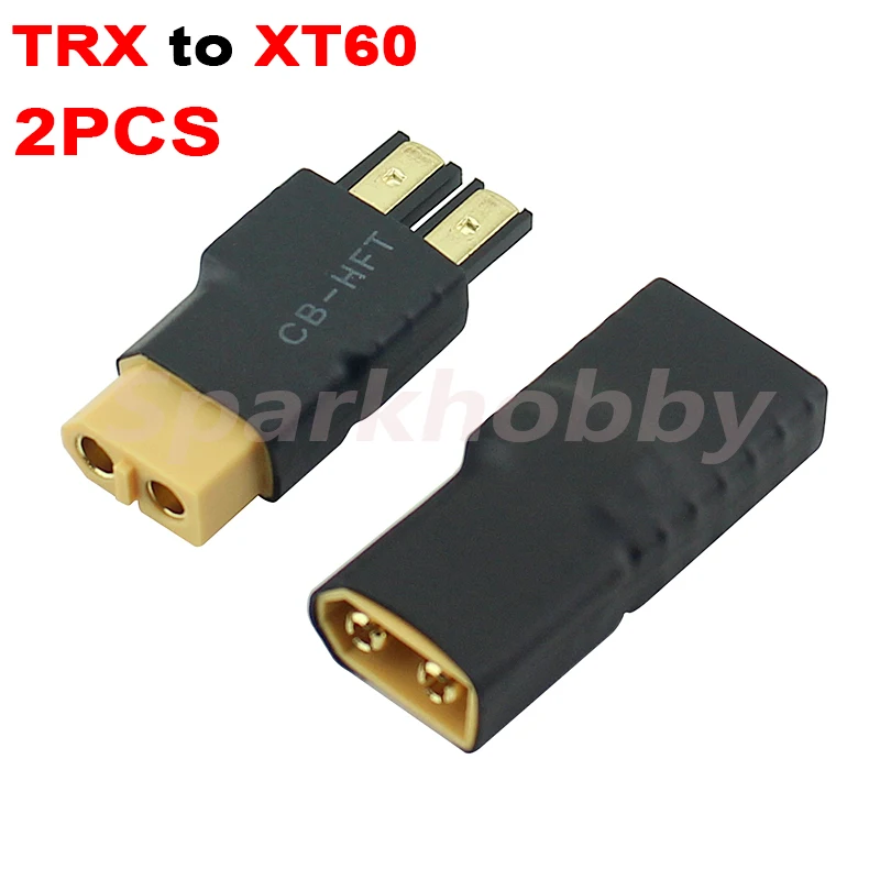 2PCS NEW TRX to XT60 Connector Plug Male Female Integrated Conversion Battery Connector Adapter For RC Lipo Battery ACCS parts