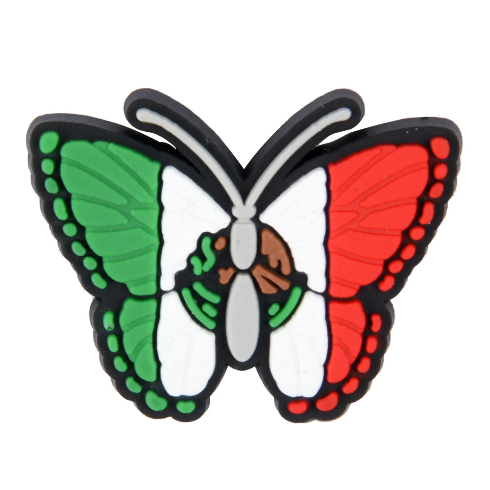 Dijes de mariposa para zapatos, accesorios de cocodrilo de dibujos animados, hebillas para Wen, regalos para niñas, decoración de pulsera DIY, 1 ud.