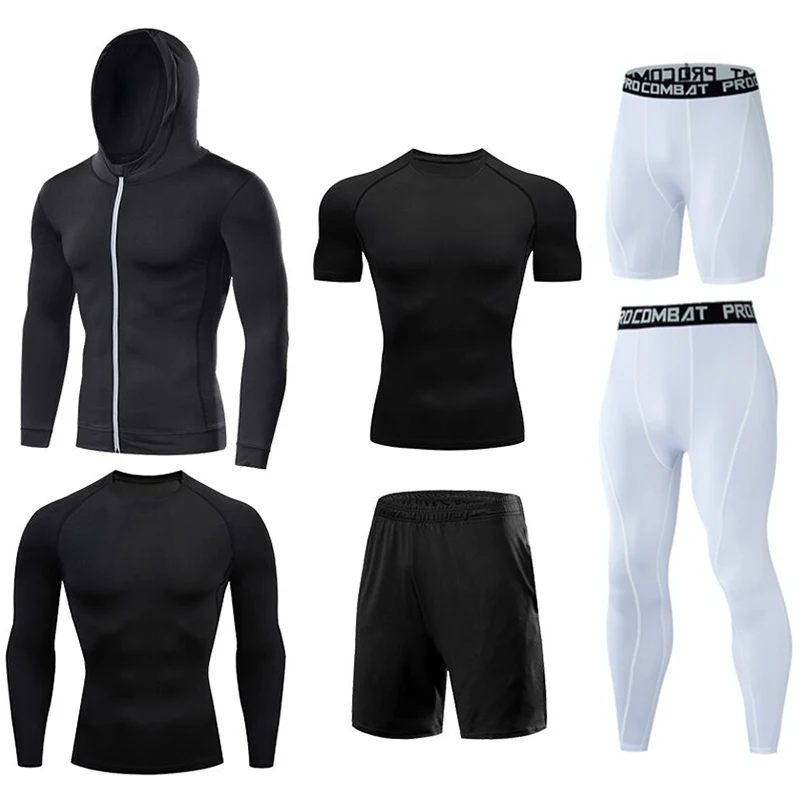 Herren-Lauf-Kompressions-T-Shirts, schnell trocknend, Fußballtrikot, Fitness, eng, Sportbekleidung, Fitnessstudio, Sport, kurzärmeliges Hemd, atmungsaktiv – Detail 11