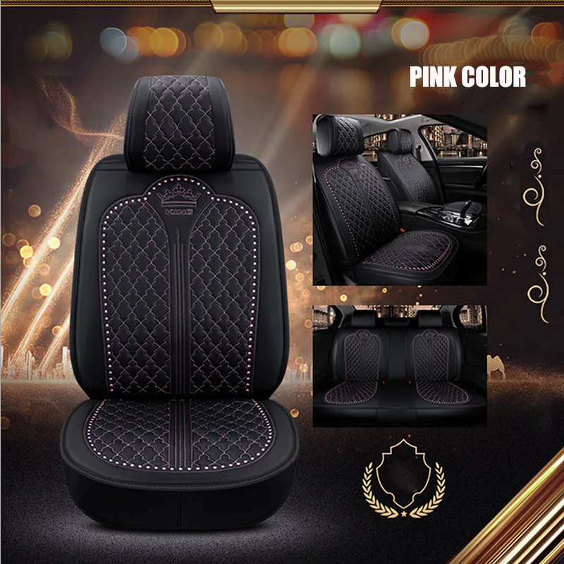 KANGLIDA 5 seats Leather Car Seat Cover Full Set Airbag Compatible Water-Proof Automobile Interior Accessories Fit Most Car