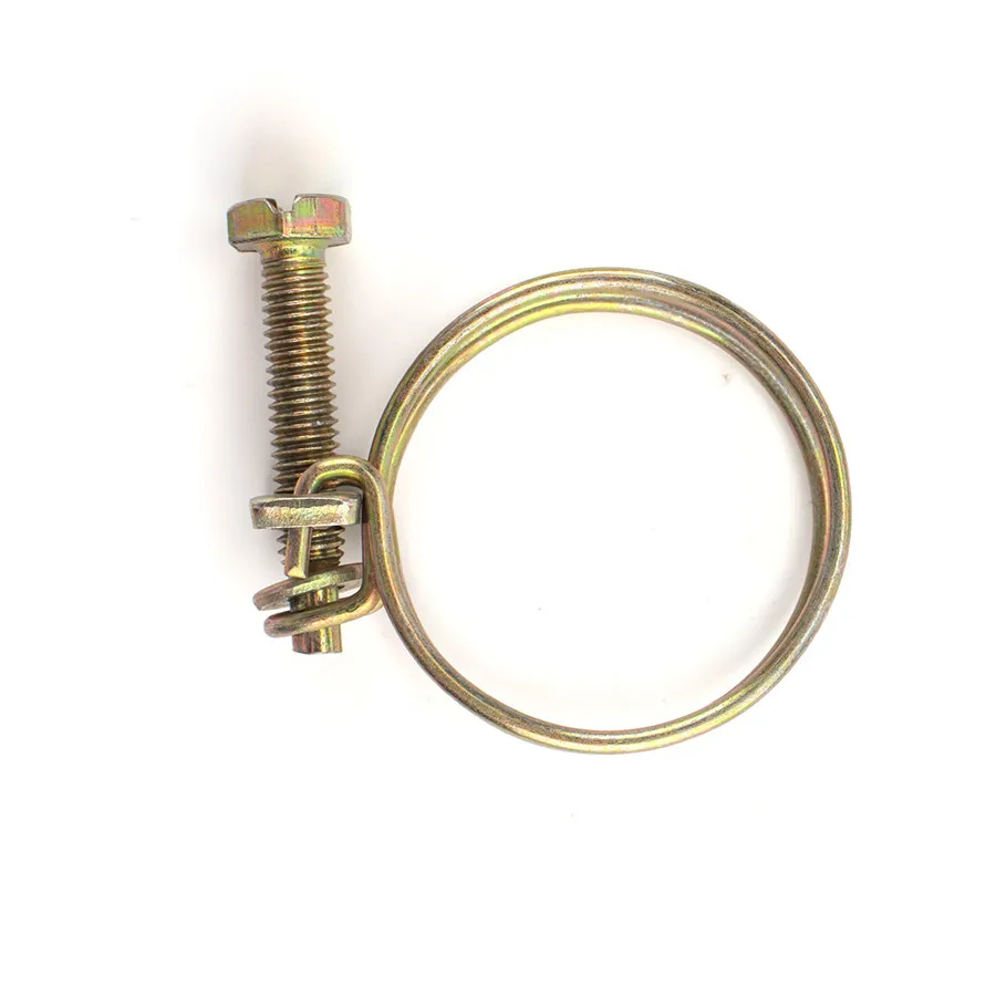 40pcs/box Universal Adjustable Dual Wire Hose Clamp Pipe Clip Screw Bolt Tight Fitting 5