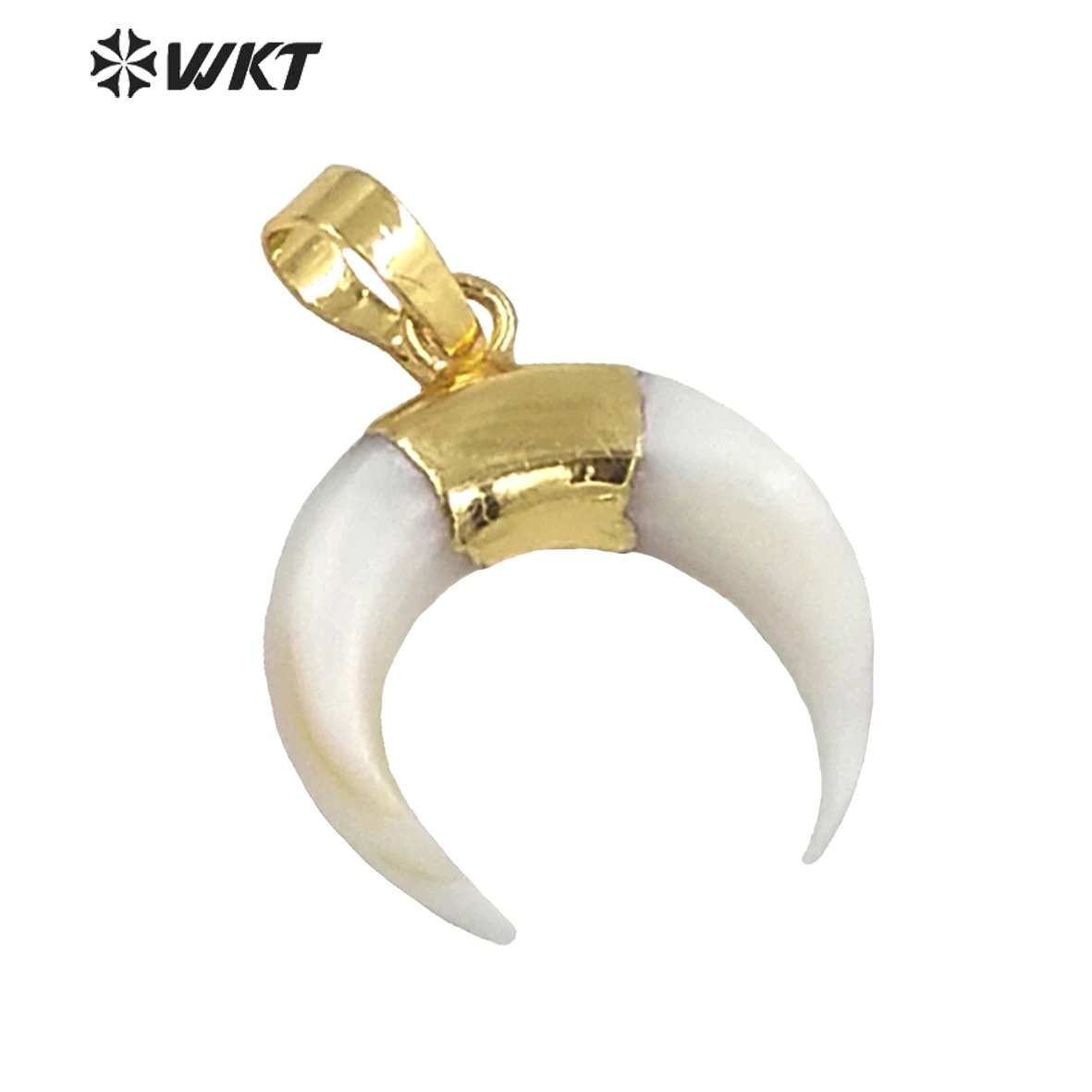 WT-P960 WKT Wholesale Fashion Pendant For Jewelry Making Natural Shell With 18k  Gold Plated For Women Decorative