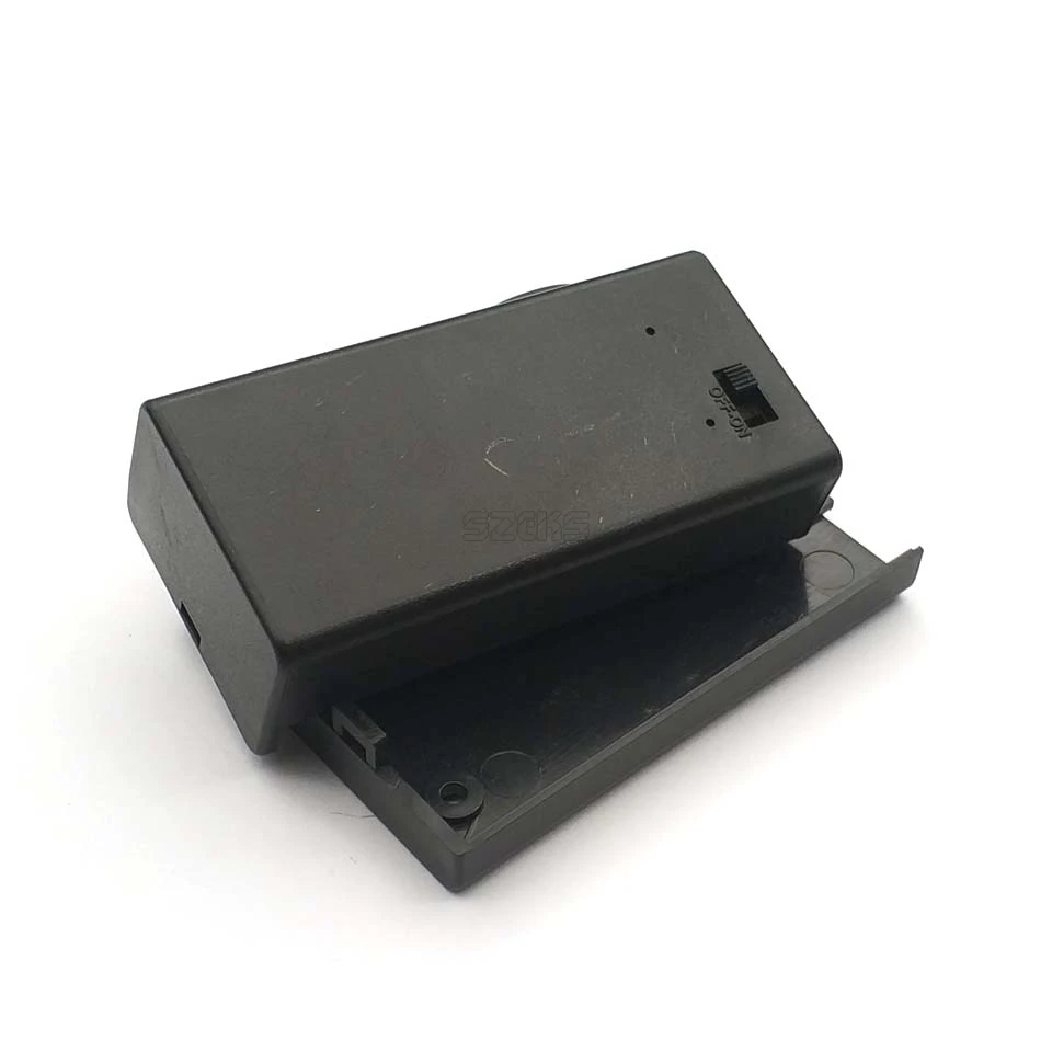 600pcs/lot MasterFire Plastic 1 X 9V PP3 Battery Holder Storage Box Black Shell Case with ON/OFF Switch DC 2.1mm Plug Cover